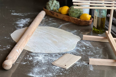 Italian Beechwood 31" Rolling Pin and Dough Scraper Set - Verve Culture