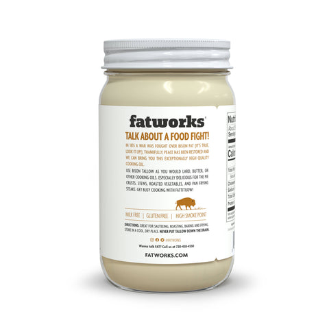 Grass Fed Bison Tallow, 14 oz - Fatworks