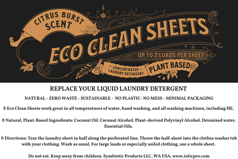 Laundry Detergent Sheets, 100 Sheets - Symbiotic Products LLC