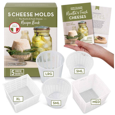 Cheese Molds, Set of 5 + Recipe Book - Country Trading Co.
