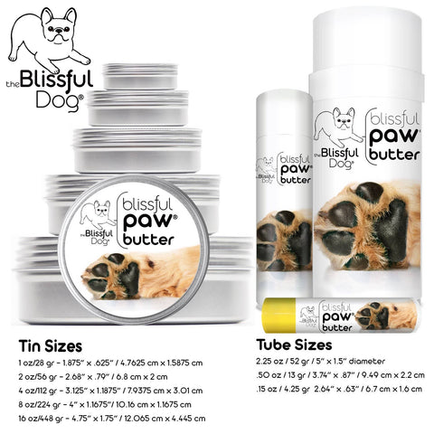 Paw Butter for Rough, Dry Dog Paws in Tins & Tubes, Paw Balm: 1 oz tin - The Blissful Dog
