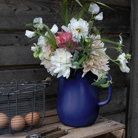 2.5L Valentine Blue Vintage Enamel Pitcher - STP