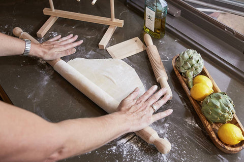 Italian Beechwood 31" Rolling Pin and Dough Scraper Set - Verve Culture