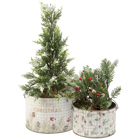 Merry Christmas Greens Bucket Set - Primitives by Kathy