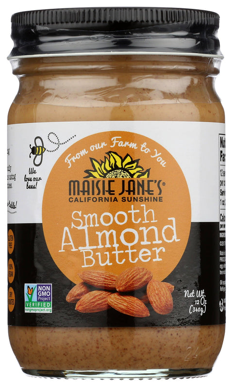 Almond Butter, Smooth - No Palm Oil, No Added Sugar or Salt - Maisie Jane’s