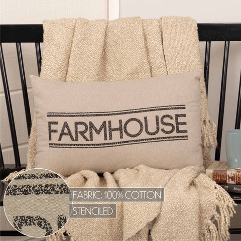 Sawyer Mill Charcoal Farmhouse Pillow, 14x22 in - VHC Brands