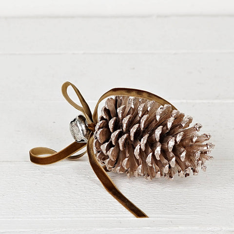 Pinecone with Bell and Ribbon - Holiday Depot Inc.