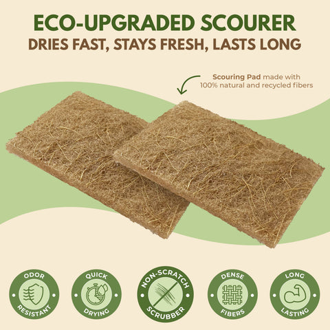 6 Pack Coconut Scourer, Eco-friendly Scouring Pad - AIRNEX