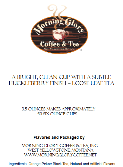 Huckleberry Flavored Black Tea, 3.5 oz, Loose Leaf - Morning Glory Coffee