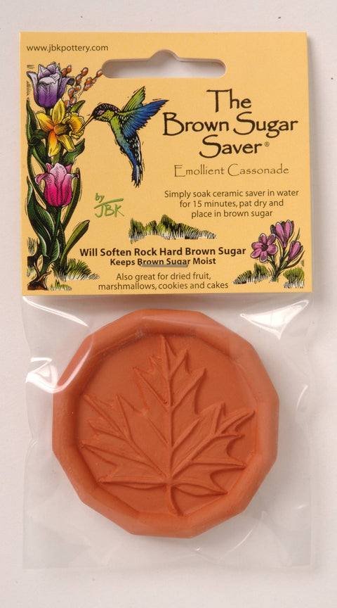 Brown Sugar Saver - Maple Leaf Design - JBK Pottery