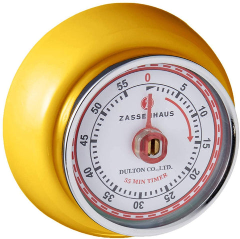 Retro Kitchen Timer, Yellow, 2.75” x 1.25" - Frieling USA