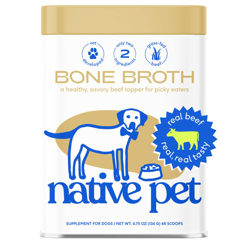 Beef Bone Broth Powder, Grain-Free Food Topper for Dogs: 4.75oz - Native Pet