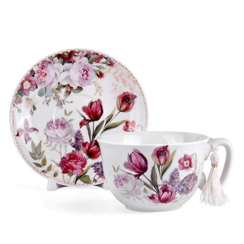 Tulip Tea/Coffee set with Cup and Saucer, in Gift Box