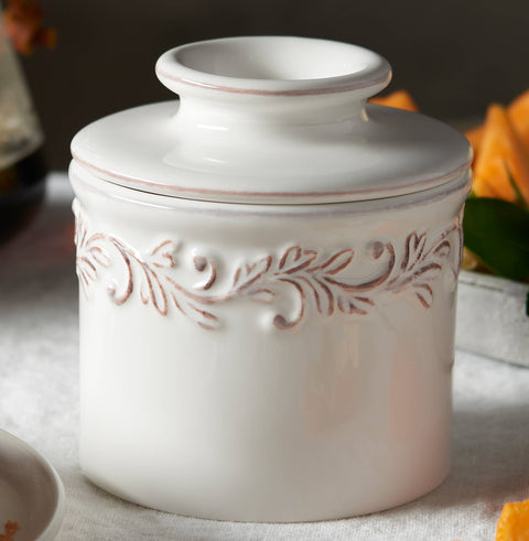 Butter Bell Crock - Antique White Linen - The Original Butter Bell® Crock
