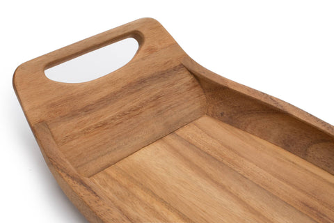 Ironwood Norwegian Saddle Serving Tray, Acacia, 18"x 9"x 3" - Fox Run Brands