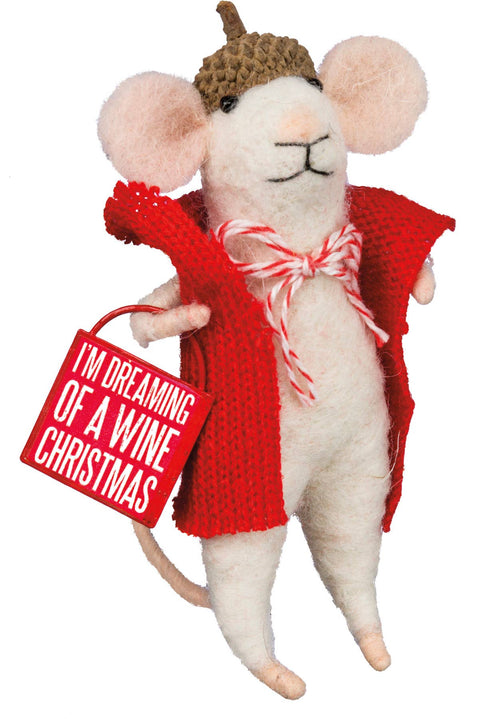 Wine Christmas Mouse Critter - Primitives by Kathy