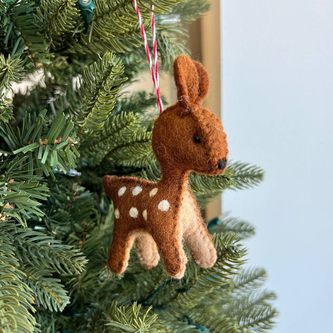 Fawn Deer Felt Wool Christmas Ornament - Ornaments 4 Orphans