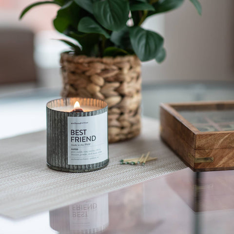 Lighthouse Rustic Vintage Farmhouse Wood Wick Candle: 10oz - Anchored Northwest