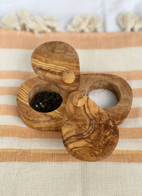 Olive Wood Salt and Pepper Keeper - Scents and Feel