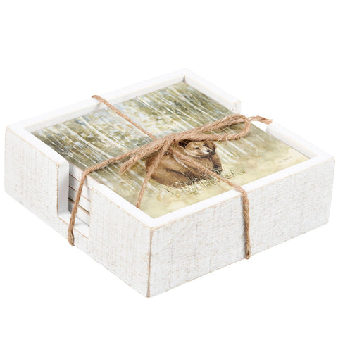 Woodland Animal Coaster Set of 4 - Primitives by Kathy