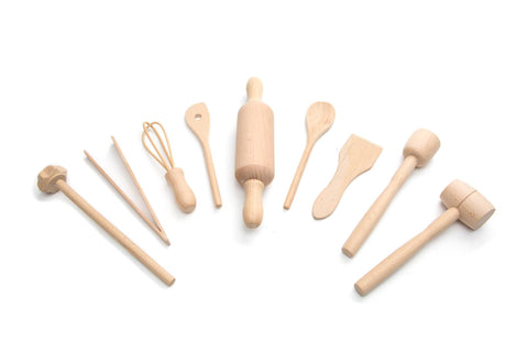 Wooden Kitchen Tools Set, Junior 9 Pieces - Fox Run Brands