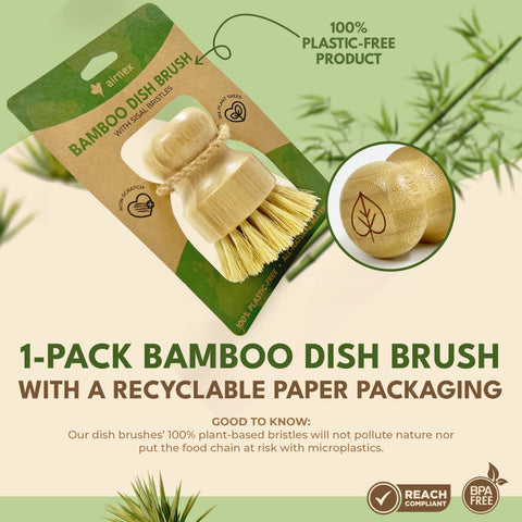 Bamboo Natural Cleaning Dish Brush - AIRNEX