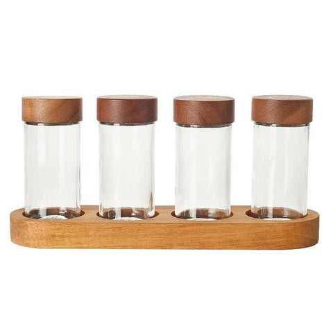 Spice Jar with Sifter, 4 oz (120 ml), Round Glass, Bamboo lid - Aleta Farms