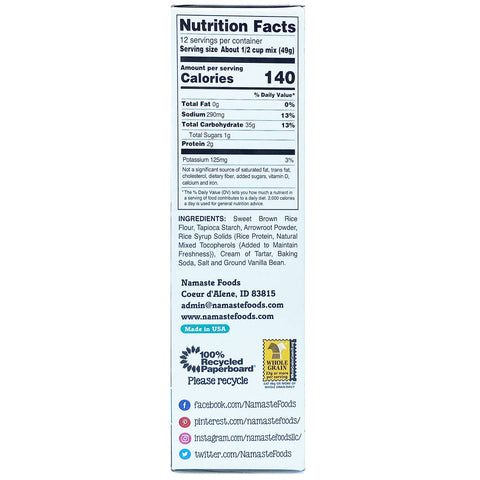 Waffle & Pancake Mix, 21 oz, Gluten Free - Namaste Foods