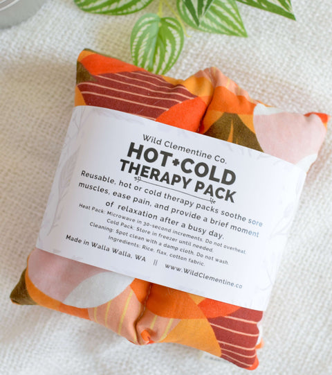 Heating Pad Neck Wrap, Hot + Cold Flaxseed, Tropical Sunset - Wild Clementine Co.