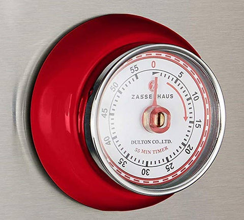 Retro Kitchen Timer, Red, 2.75” x 1.25" - Frieling USA