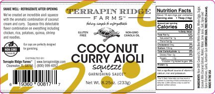 Coconut Curry Aioli Squeeze, 8.25 oz - Terrapin Ridge Farms