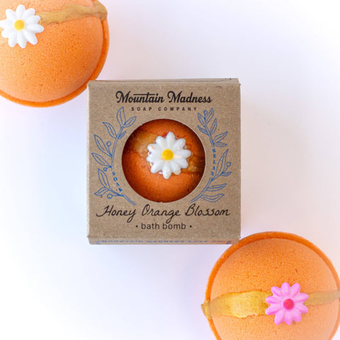 Honey Orange Blossom Bath Bomb - Mountain Madness Soap Co.