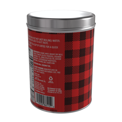 Season's Greetings Red Plaid Chocolate Hot Cocoa, 16oz Round Tin - McSteven's