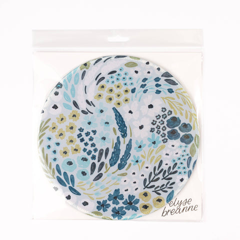 Waterfall Floral Mousepad, 8.5" diameter - Elyse Breanne Design