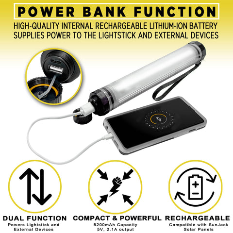 Waterproof LightStick with Powerbank - SunJack