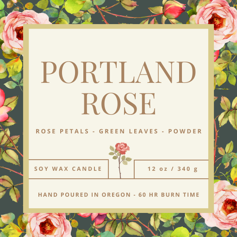 Portland Rose, 12 oz Soy Wax Candle, Wood Wick - Woodsy Wicks
