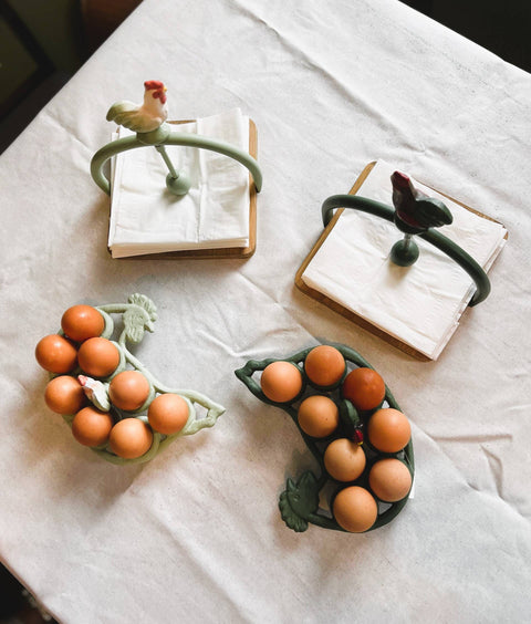 Iron Rooster Napkin Holder: Light Green - Vagabond Vintage