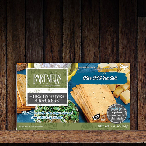 Olive Oil & Sea Salt Hors d'Oeuvre Crackers - Partners Crackers