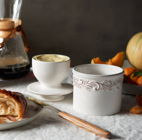 Butter Bell Crock - Antique White Linen - The Original Butter Bell® Crock