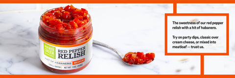 Red Pepper Relish, Medium Heat, 12 oz - Fourth Creek Food Co.