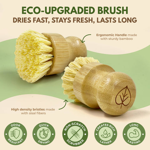 Bamboo Natural Cleaning Dish Brush - AIRNEX