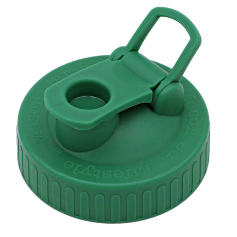Regular Mouth Pour & Store Shaker Lid with Carry Loop: Leaf Green - Mason Jar Lifestyle