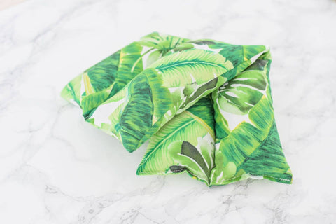 Heating Pad Neck Wrap, Hot + Cold Flaxseed, Green Foliage - Wild Clementine Co.