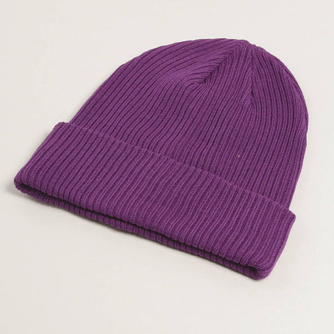 Dark Brown Unisex Cotton Knitted Beanies: One Size - Fashion City