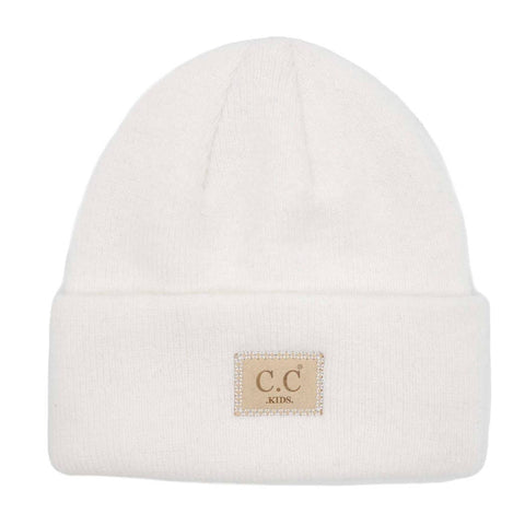 Pink Kids Suede Patch Heather Classic Beanie - Kids - One Size - Fashion City