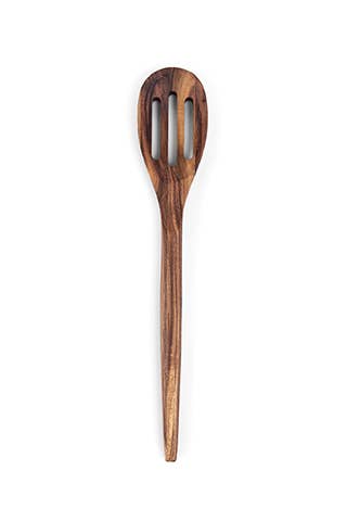 Ironwood Slotted Spoon Utensil for Cooking, Acacia, 12" - Fox Run Brands