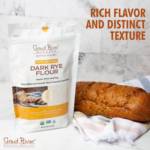 Organic Dark Rye Flour (1.25 Lb): 20oz - Great River Milling