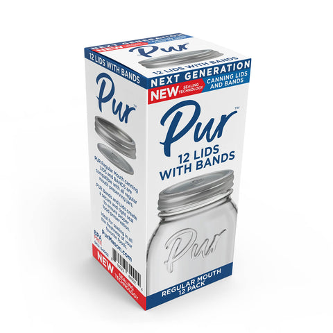 Regular Mouth Canning Lid and Band, Box of 12 Each - Pur Mason