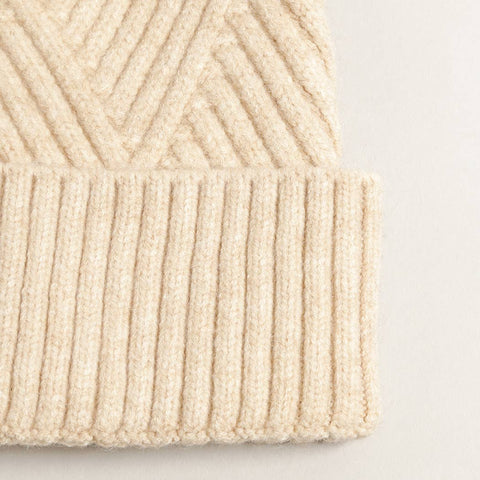 Warm Grey Heather Cuff Beanie with Pom-Pom - One Size - Fashion City