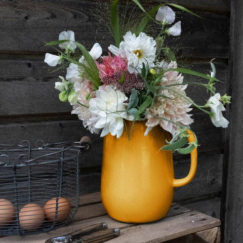 2.5L Mustard Vintage Enamel Pitcher - STP